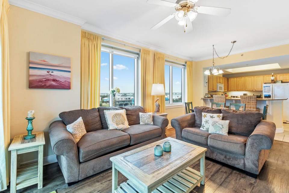 Signature Condo, 2 Bedrooms, Balcony, Beach View | Living room | 55-inch Smart TV with cable channels