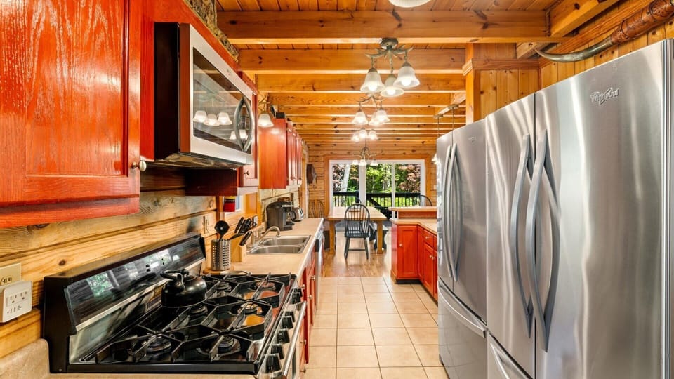 Two large refrigerators provide ample space for groceries, drinks, and all your favorite treats!