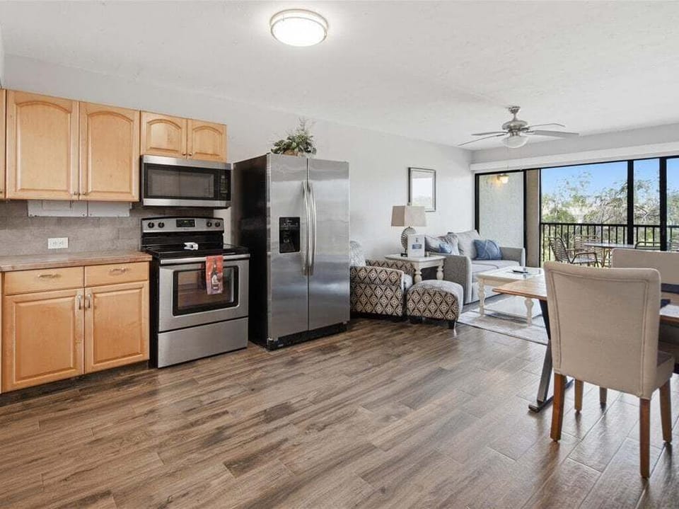 kitchen and dining area