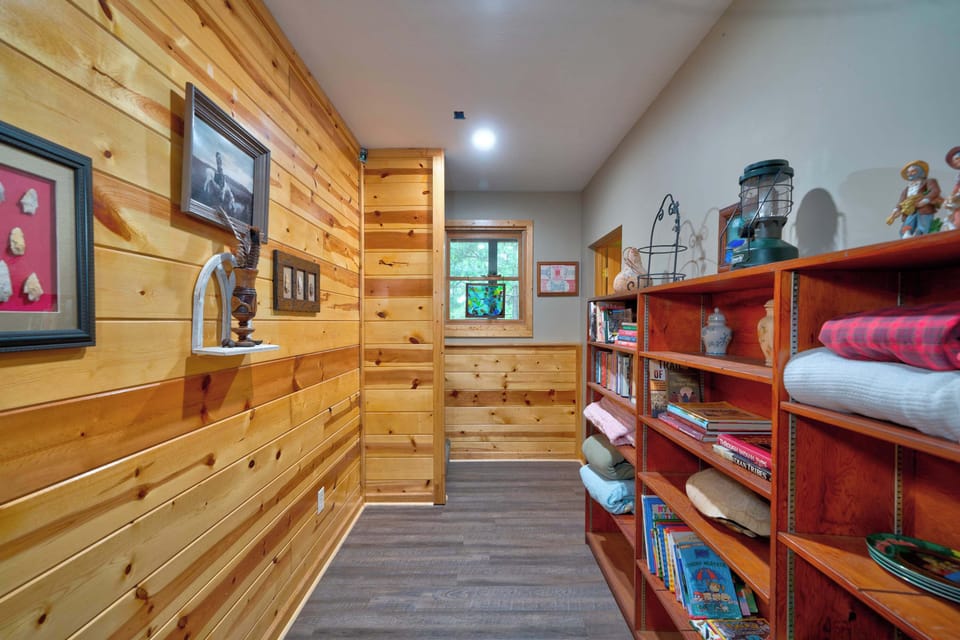 Head down the lower-level hallway to find the final cozy bedroom