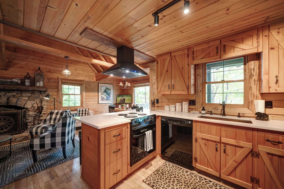 The open, airy kitchen offers ample space & all the comforts of home