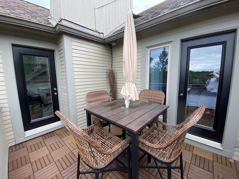 Step out to the private balcony and take in the breathtaking views of Muskoka's