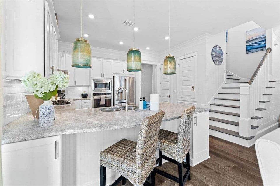 Each property comes with a starter pack of paper towels, toilet paper, dish and laundry soap!