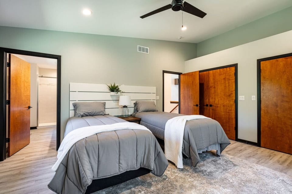 Each bedroom can be arranged with 2 individual Twin XL beds, or converted with a mattress bridge into one comfortable king bed!