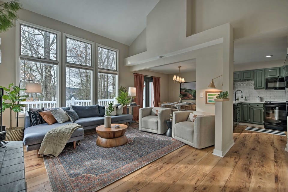 Downstairs common space has a great open air living concept. 