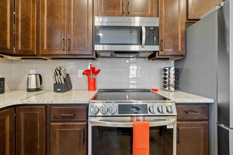 Modern induction cooktop for quick and efficient cooking, making meal prep a breeze in the kitchen.