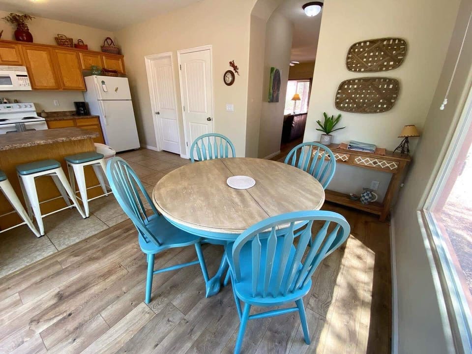 Gather around the cozy dining table.