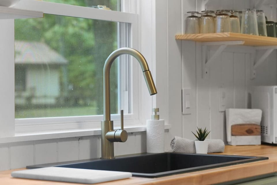 Enjoy the peaceful setting as you prepare meals. 