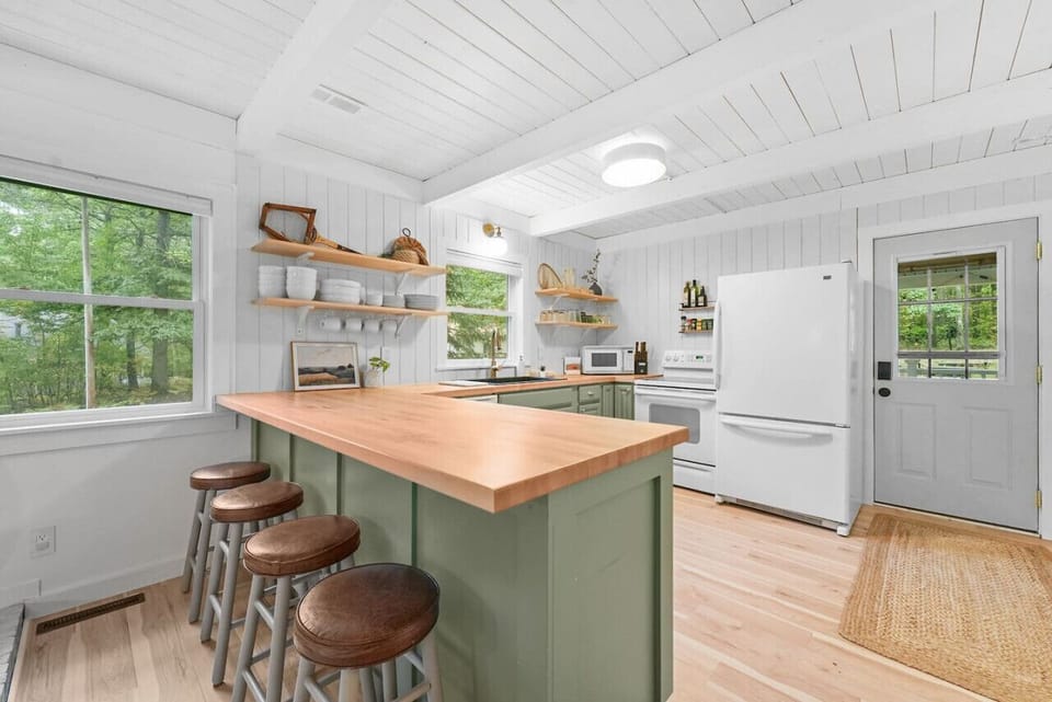 Fully stocked kitchen for easy meal prep.  
