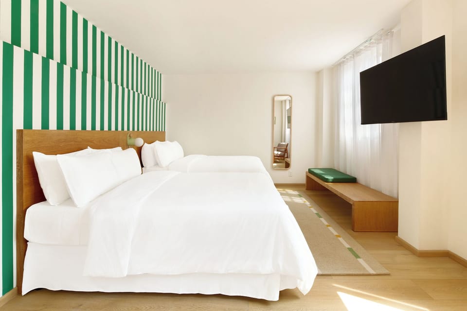 Double Suite Street View | Premium bedding, desk, free WiFi, bed sheets