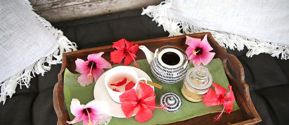 Outside seating is great for winding down with teas, books and views