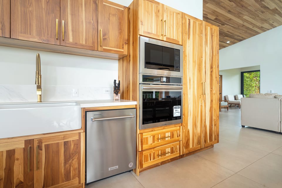 A spacious, well-equipped kitchen featuring top-of-the-line appliances 