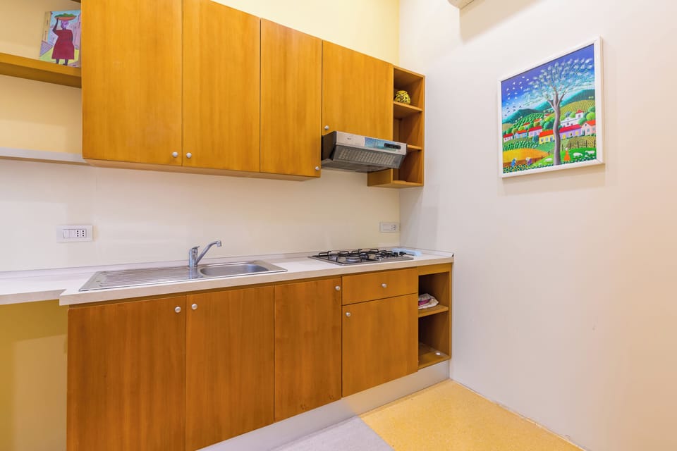 Classic Apartment, 1 Queen Bed with Sofa bed, Private Bathroom, Partial Sea View | Private kitchen | Fridge, microwave, oven, stovetop