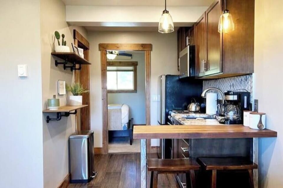 Kitchen equipped with all of the essentials for your stay.