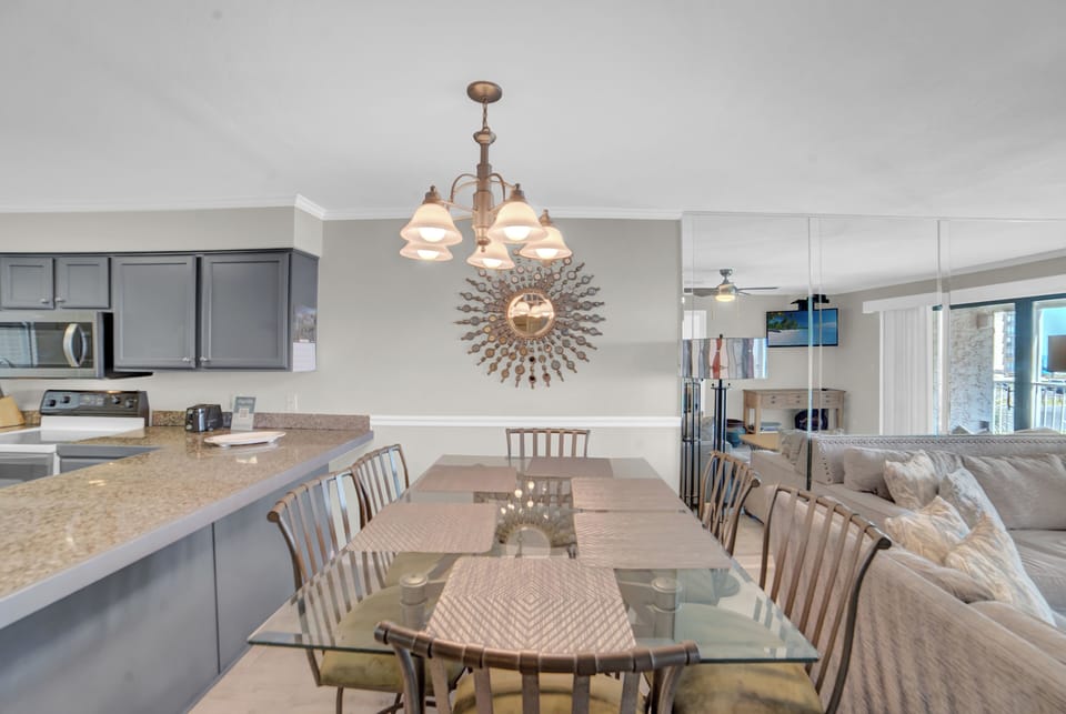 Dining table with seating for six