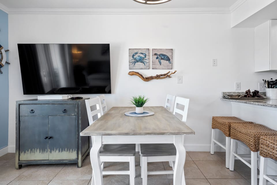 Dining table with seating for four