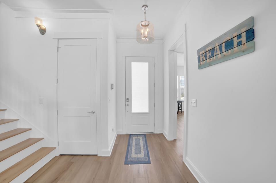 Take the hallway to the primary bedroom