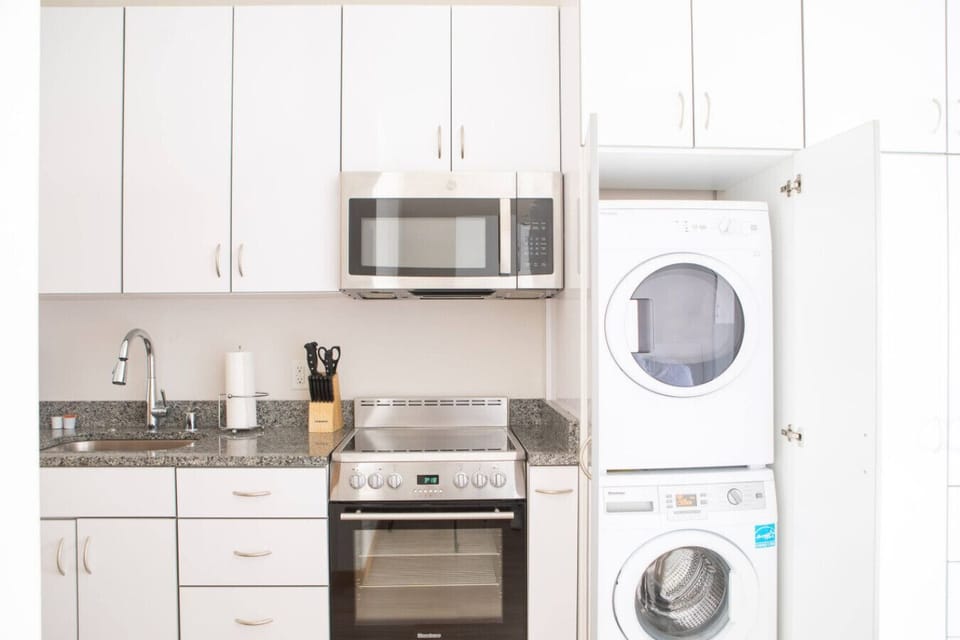 In-unit laundry keeps your routine seamless and your travel bag light