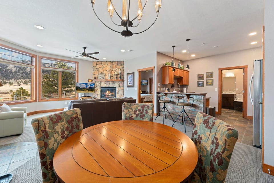 F1 Luxury Dining Area W/Living Room & Kitchen View