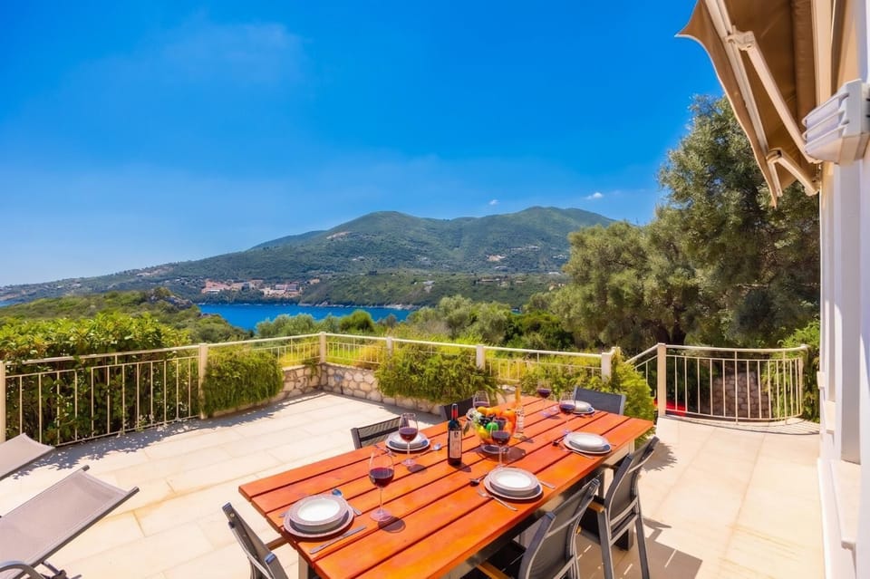 Private pool and terrace with panoramic sea views