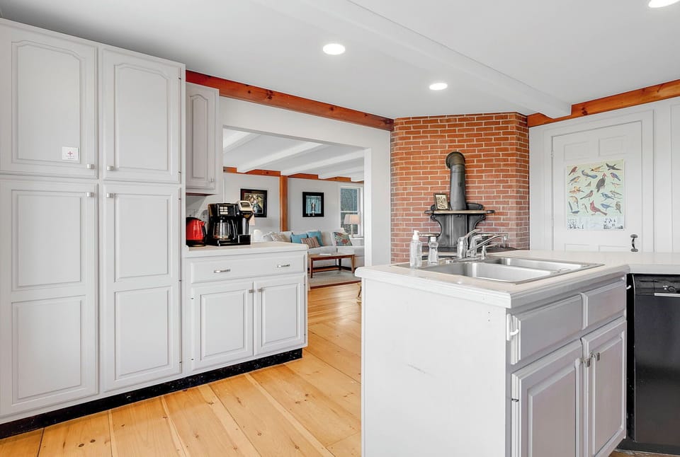 Easy flow from the kitchen to the living room & dining areas