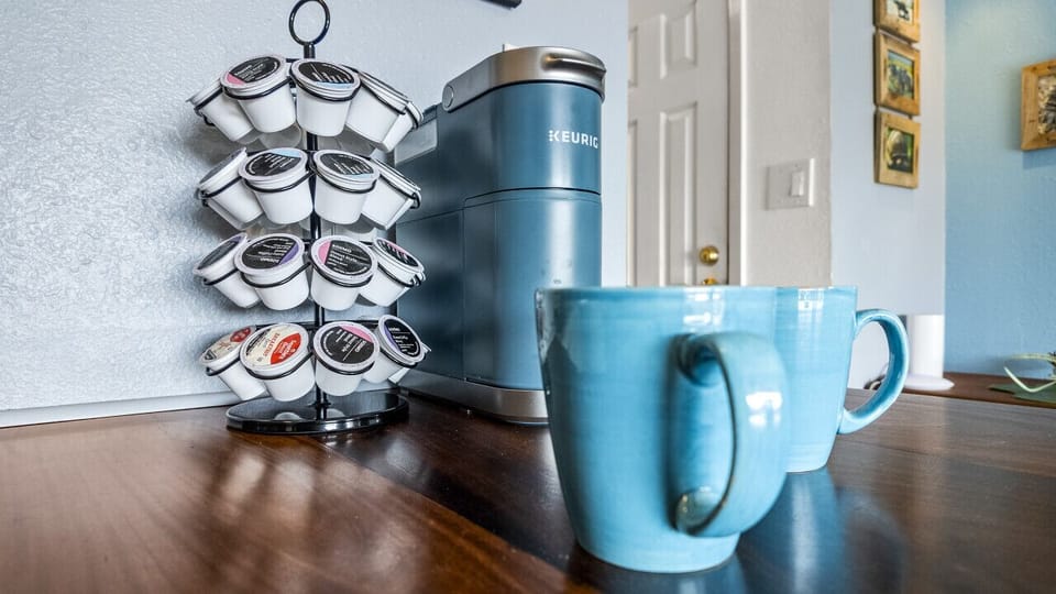 Start your day with Keurig coffee and tropical vibes.