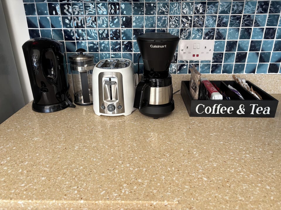 Complimentary coffee and tea to get your first few days started.