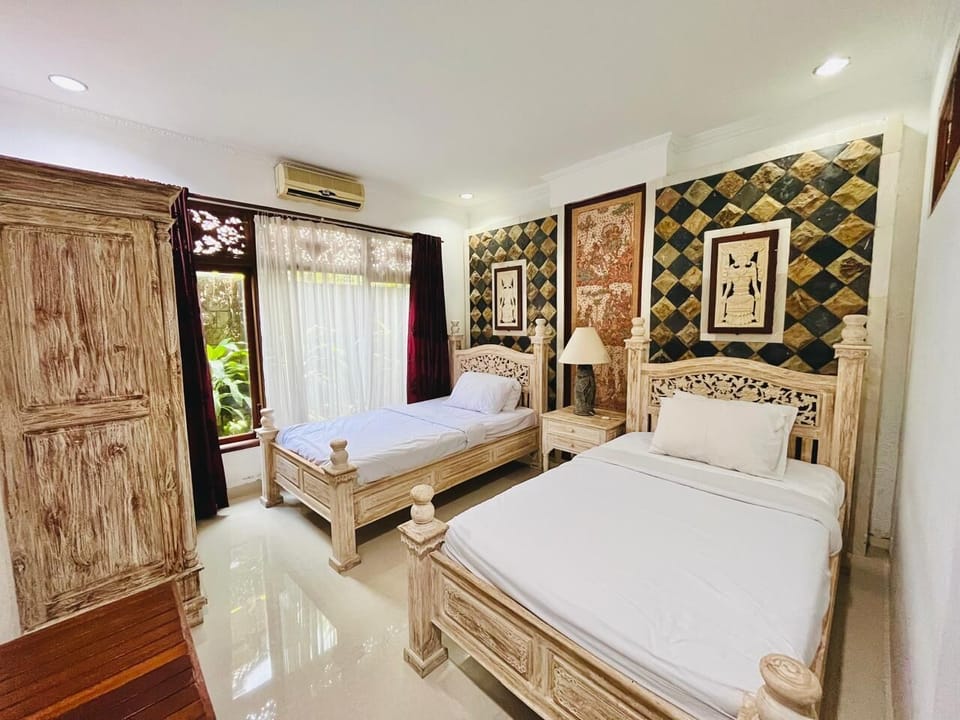 Double or Twin Room, Garden View | Desk, laptop workspace, free WiFi