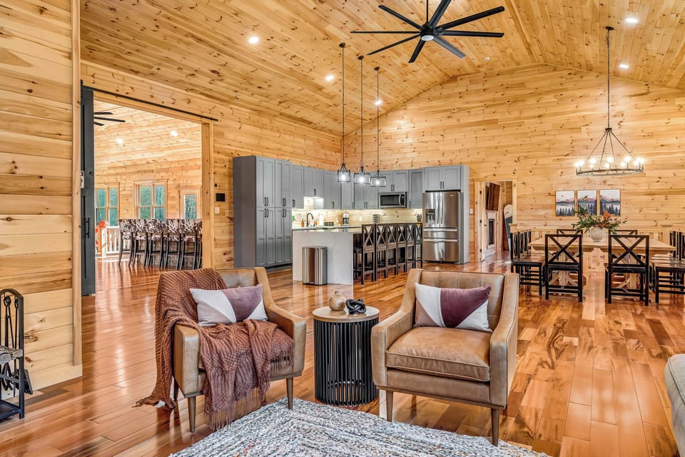 Open-concept living area. 