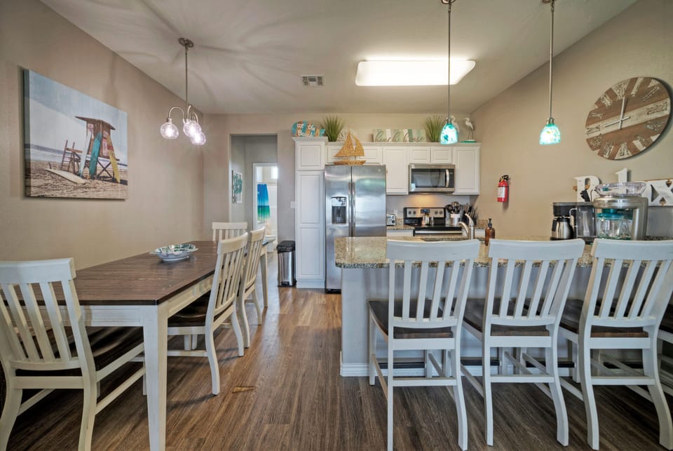 Dining area and kitchen.