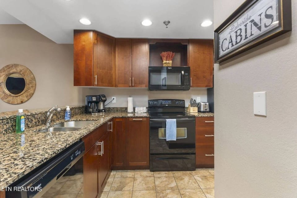Plenty of counter space and storage. We do stock all plates, glasses, and silverware for your stay.