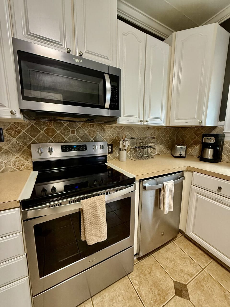 Fully stocked kitchen with everything needed for cooking