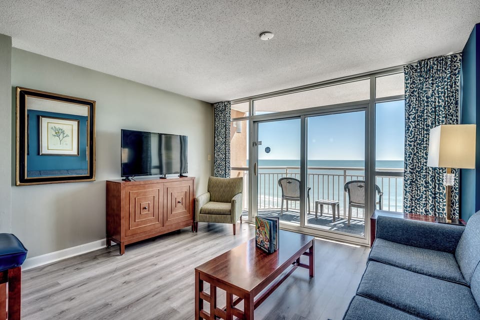 Living room with ocean views