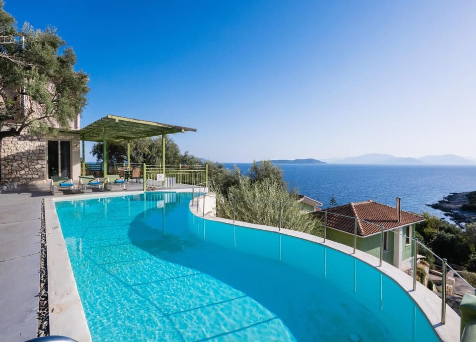 Private pool and terrace with sea views