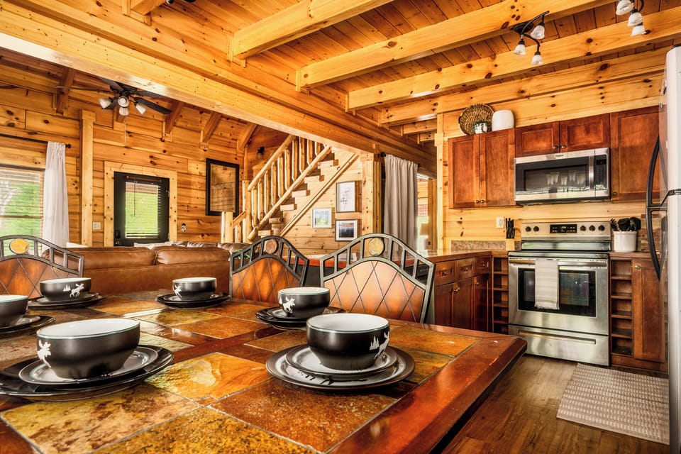 Open kitchen for entertainment.