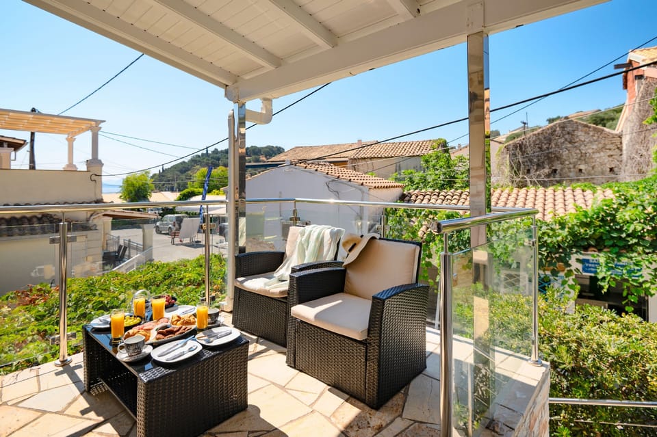 Dine on the charming breakfast terrace