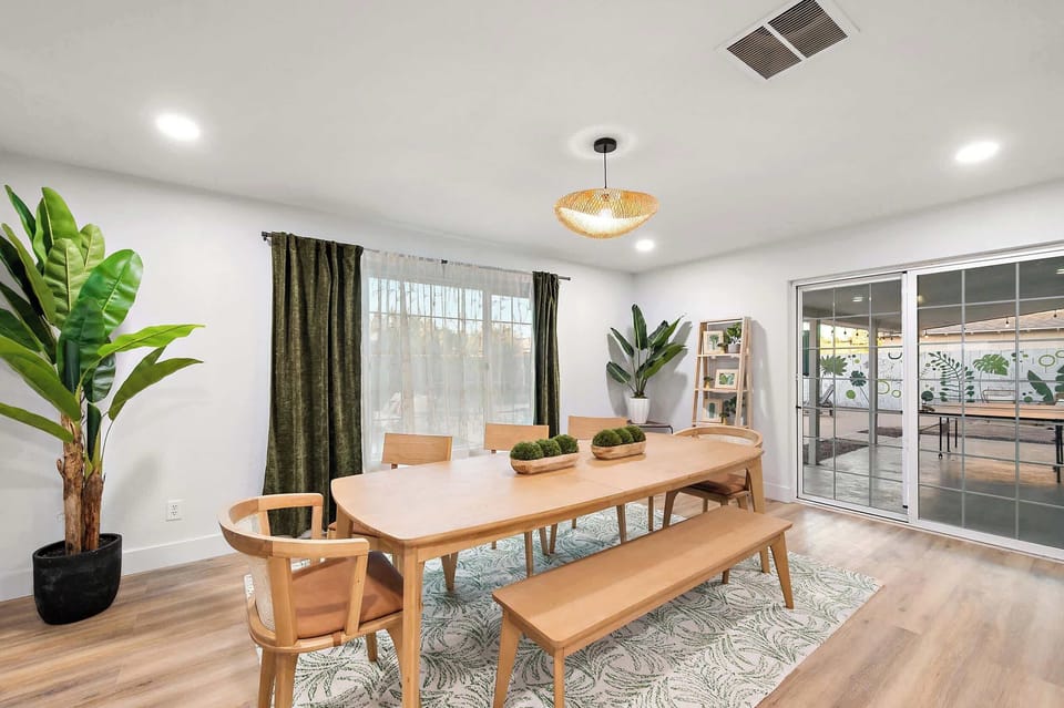 Gather around the table – our spacious dining area comfortably seats 8, perfect for family meals and entertaining