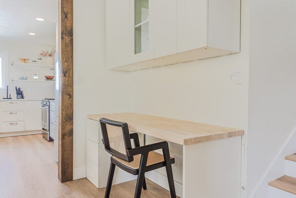 Get productive in this quiet, well-lit desk space—ideal for remote work.