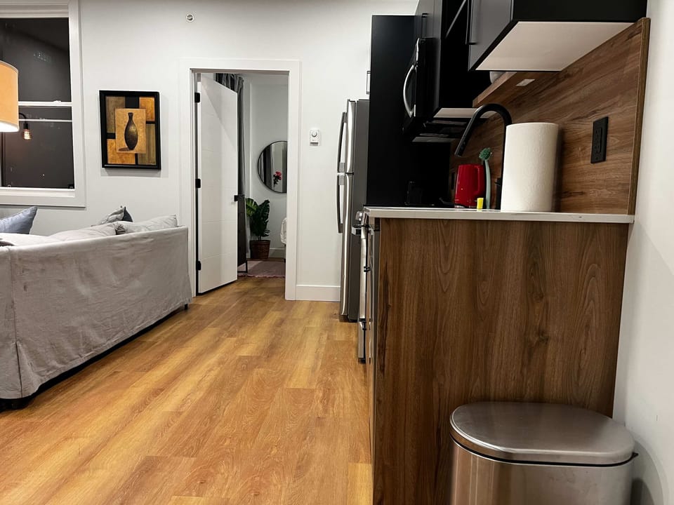  Open layout lets you chat with friends or family while preparing meals.