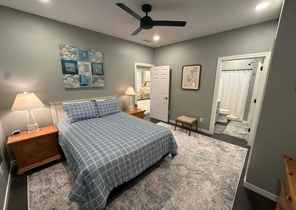 Another view of bedroom 1 with the bathroom attached to the bedroom.