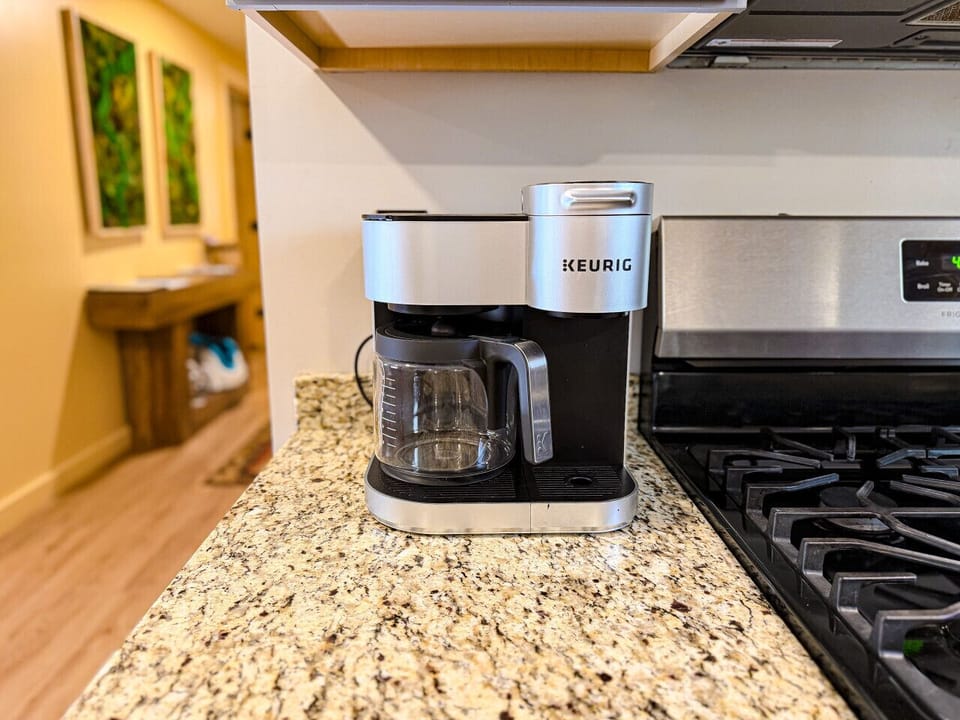 Coffee machine ready to brew your perfect cup.