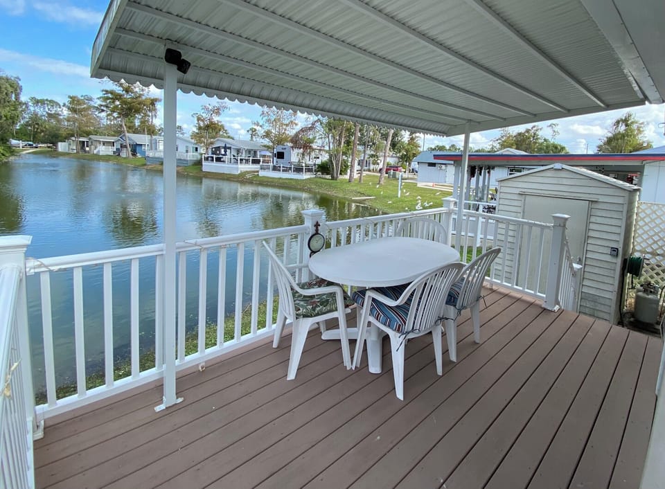 Back deck is just off the Master bedroom and has 2 staircases to back and front.
