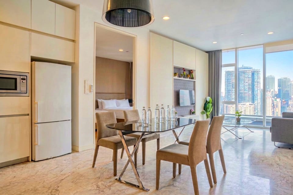 Executive Apartment, 2 Bedrooms, City View | Living area | 42-inch TV with digital channels, DVD player, heated floors