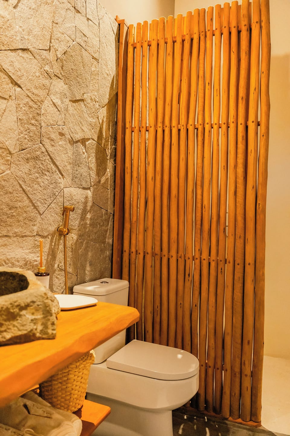 Shower, rainfall showerhead, hair dryer, towels
