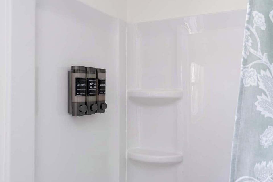Body wash, shampoo and conditioner are provided, so you can pack light.