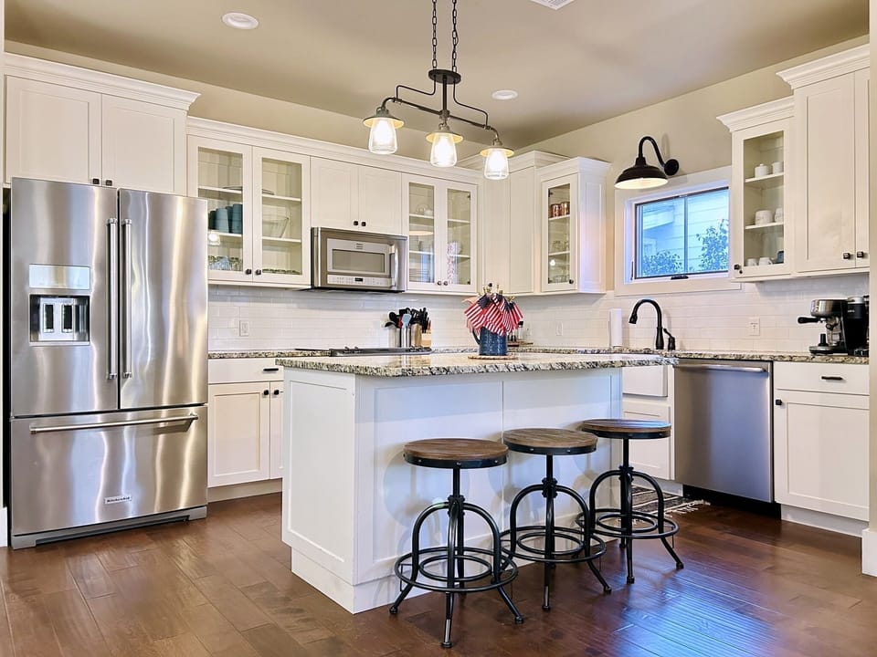 The kitchen is stocked with everything you need to make a great meal!