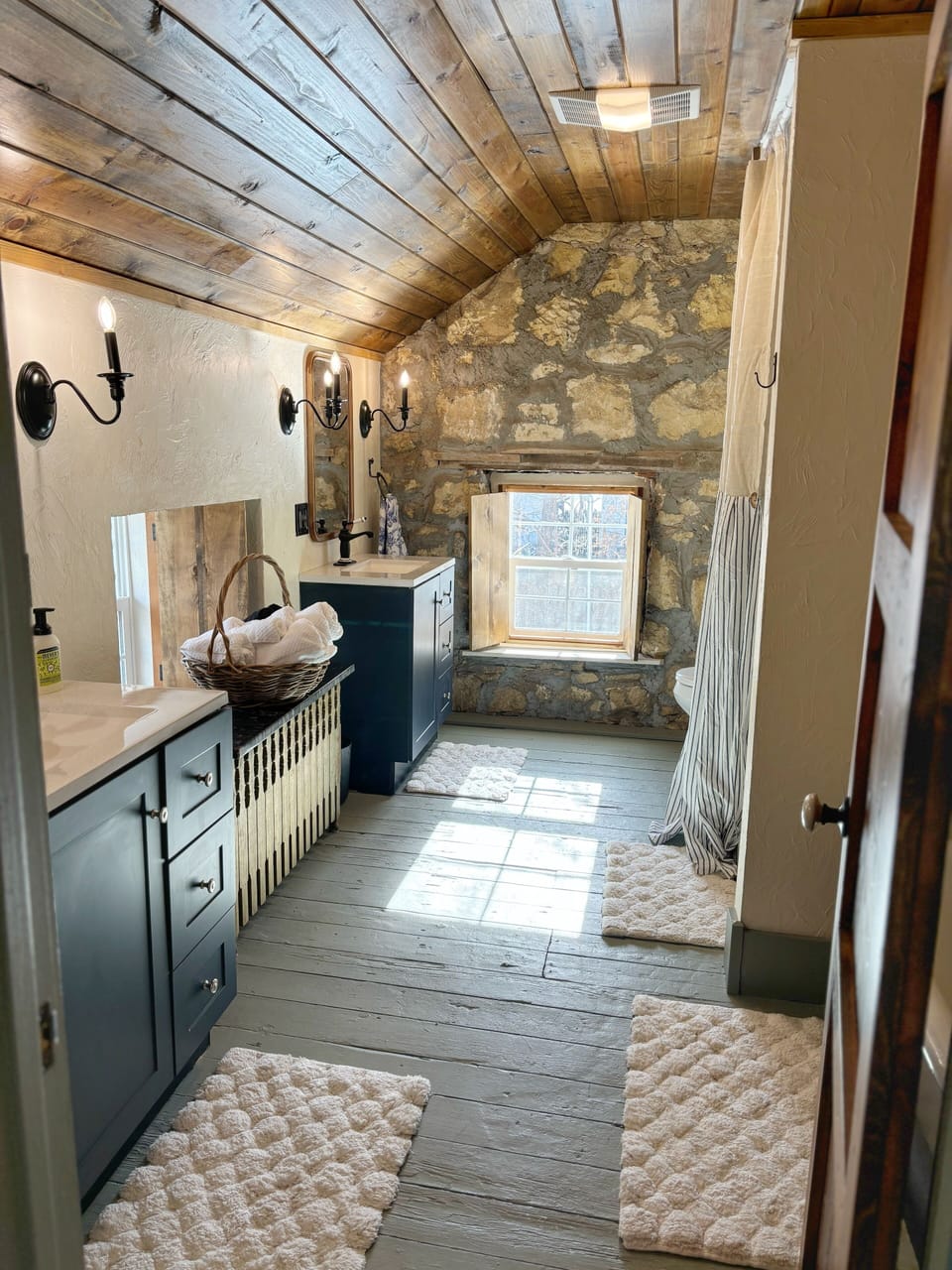 Primary suite large bathroom. Double sinks