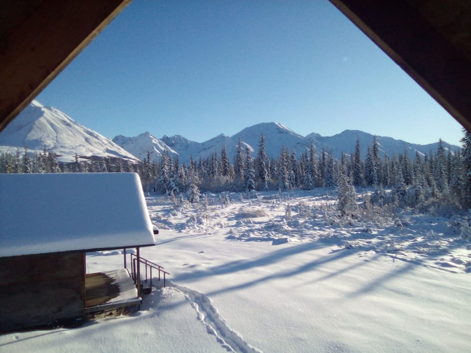 Mountain views from the balcony. 