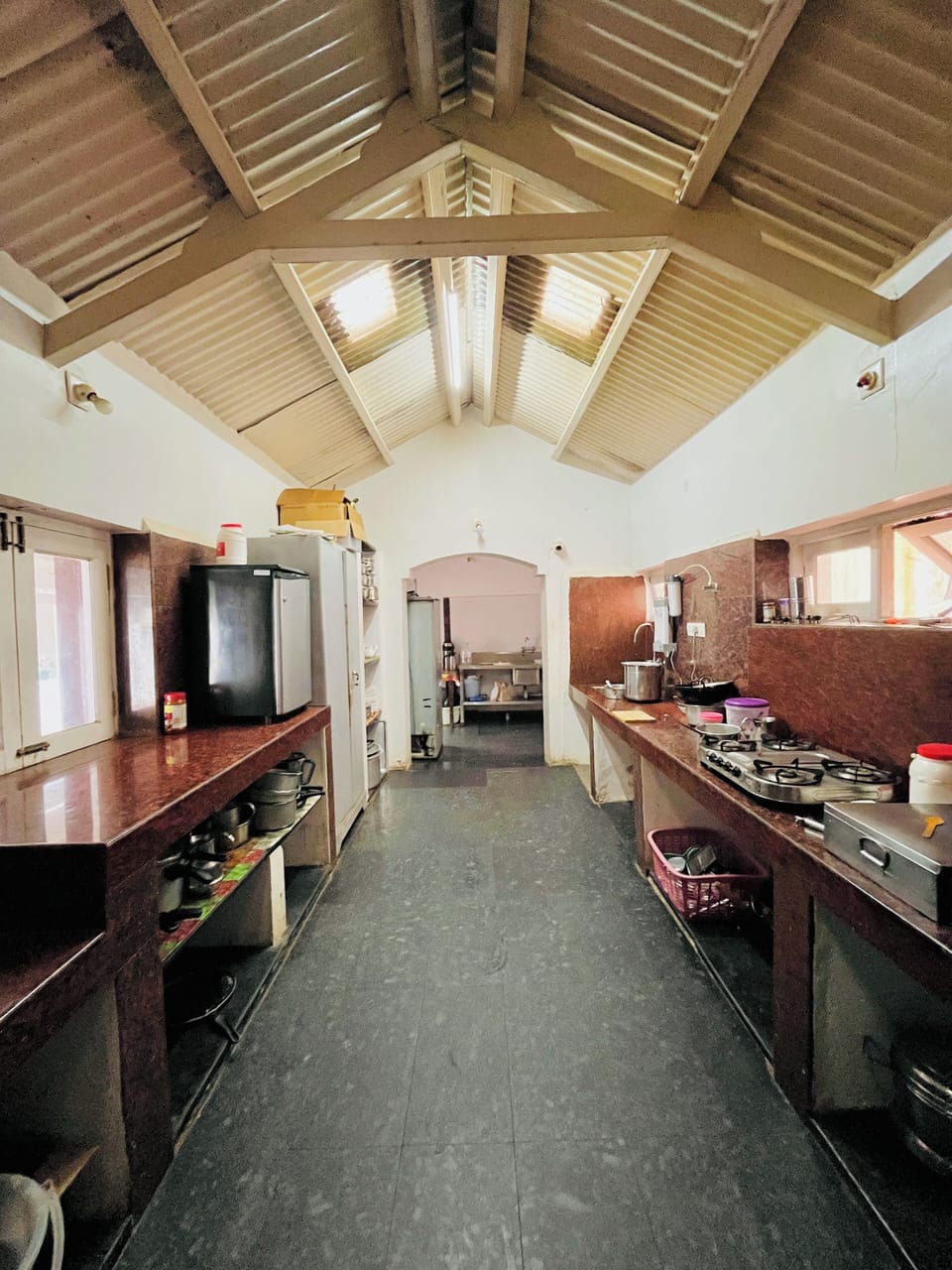 Fridge, oven, cookware/dishes/utensils