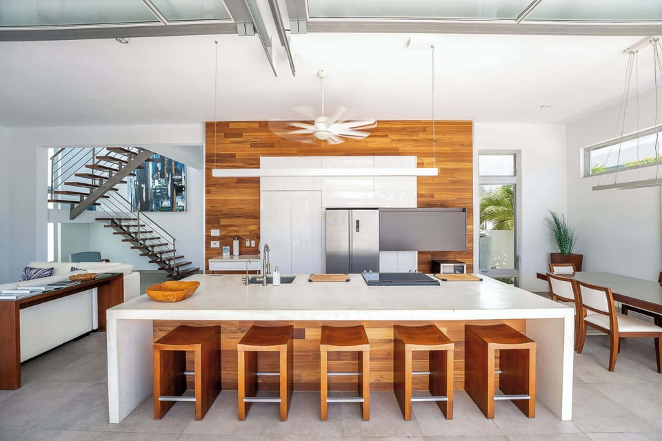 Villa, Multiple Beds, Pool Access, Ocean View (Beach Villa 5) | Private kitchen | Coffee/tea maker